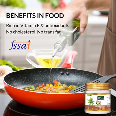 INDUS VALLEY Bio Organic Extra Virgin Pure Coconut Oil for All Skin Type & Hair Growth, Reduces Dandruff, Helps to Prevents Hairfall for Men & Women, Sulphate & Paraben Free - 175ml